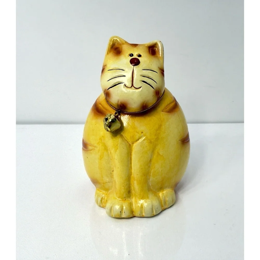 Vintage Ceramic Orange Tabby Cat Figurine